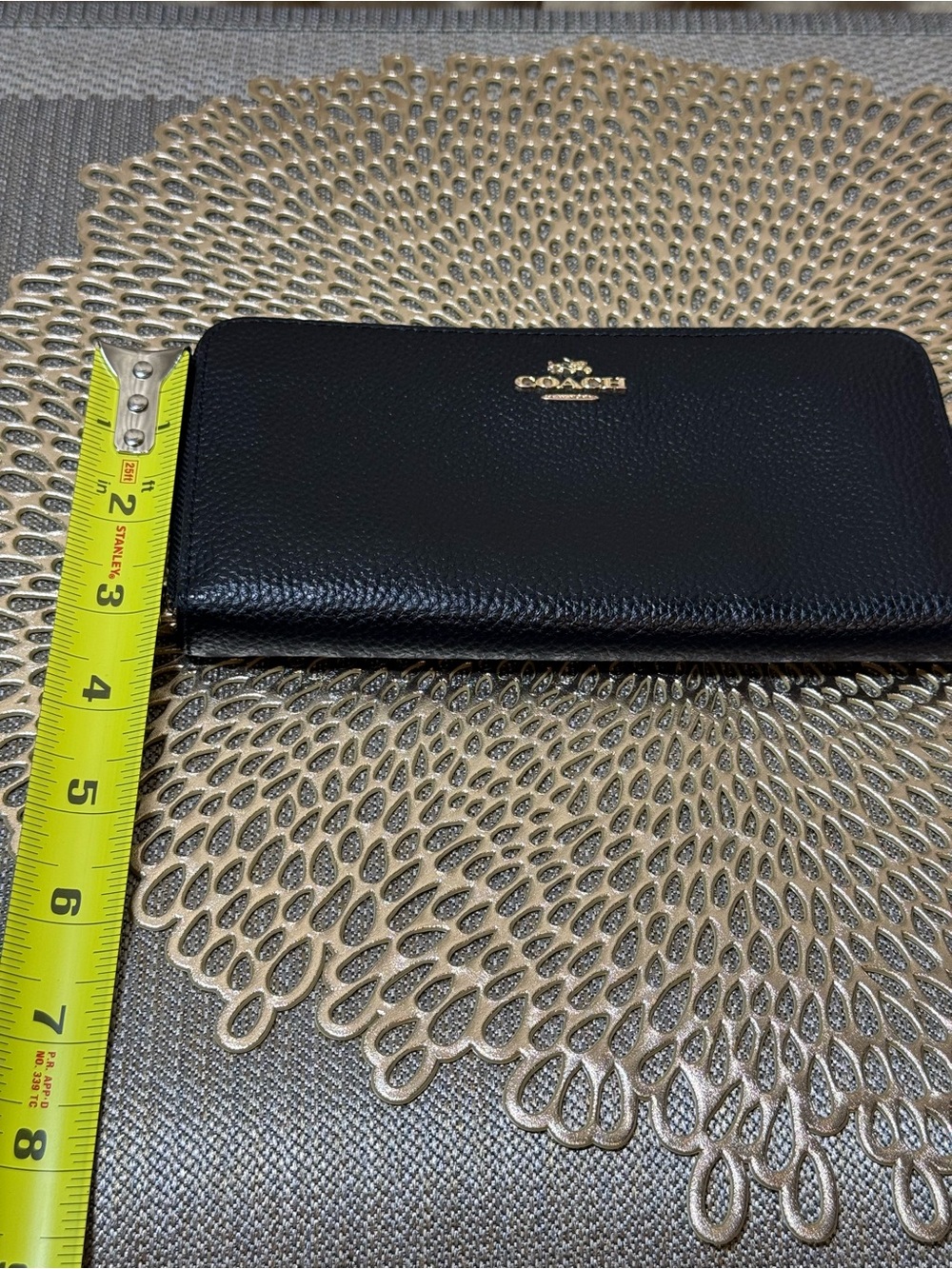 Coach Black Pebbled Leather Zip Wallet - Picture 9 of 10